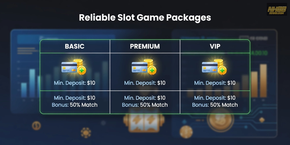 Bảng giá chi tiết các gói nổ hũ uy tín tại NH88 với ưu đãi hấp dẫn năm 2025.