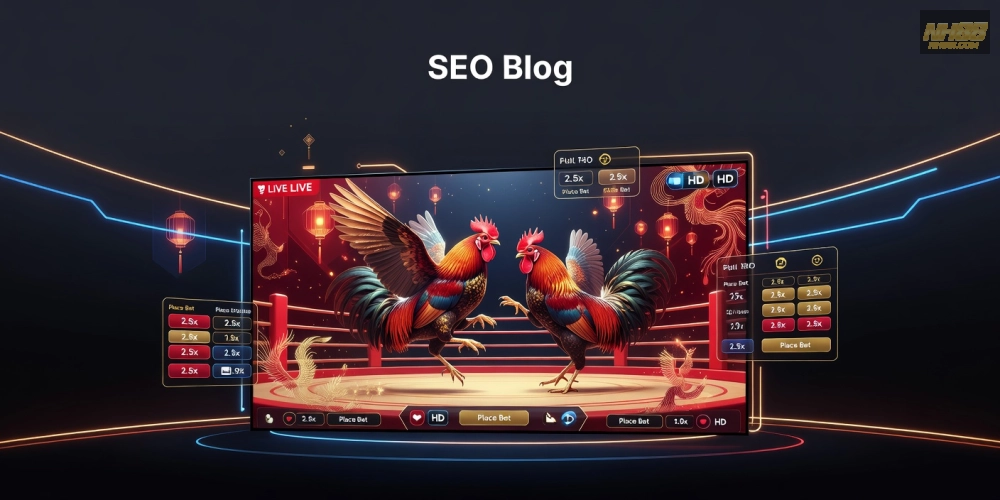 Hình minh họa khái niệm đá gà trực tiếp tại casino nh88 với giao diện hiện đại