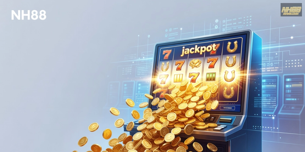 Hình minh họa khái niệm nổ hũ uy tín tại NH88 với jackpot hấp dẫn và giao diện an toàn.