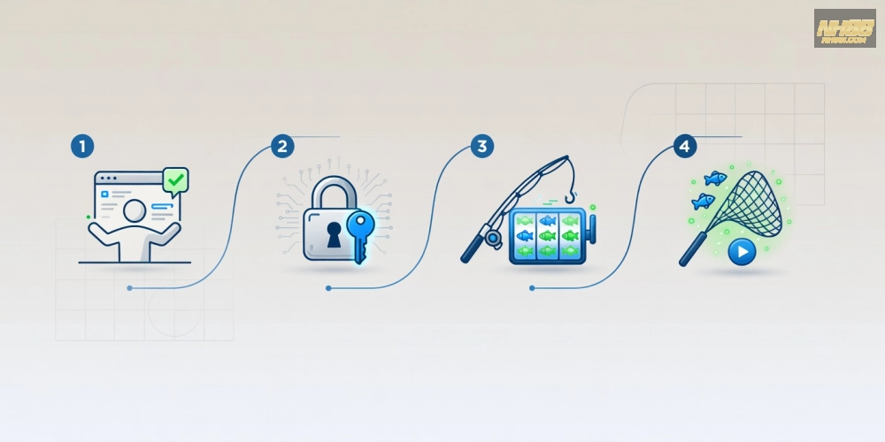 Hình hướng dẫn chi tiết cách đăng ký và sử dụng bắn cá nổ hũ nh88 từ A đến Z