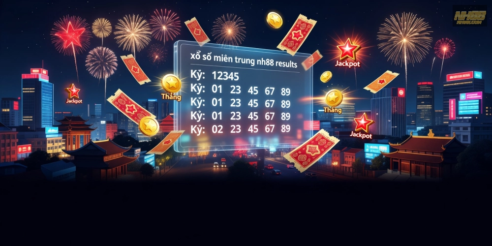 Minh họa kết quả xổ số miền trung nh88 trên nền tảng uy tín năm 2025