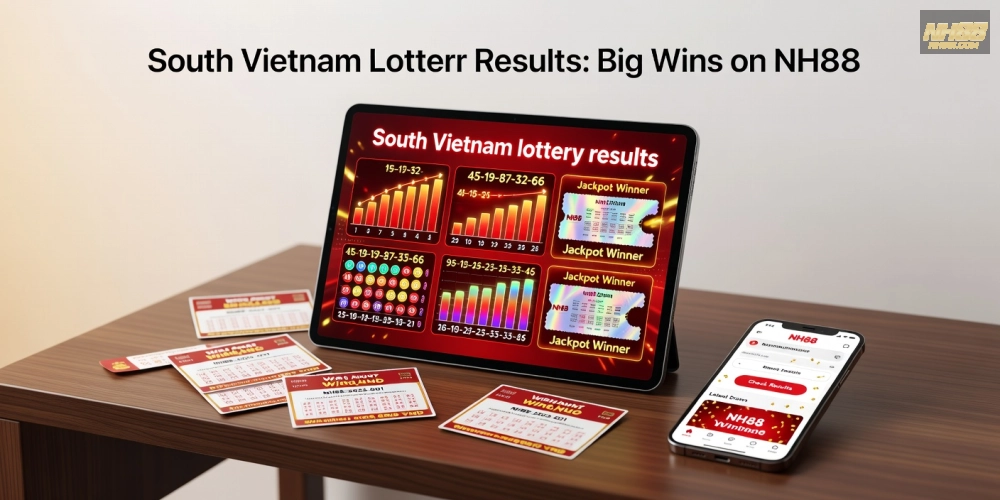 Minh họa giao diện xổ số miền Nam trên nền tảng nh88 với kết quả cập nhật realtime