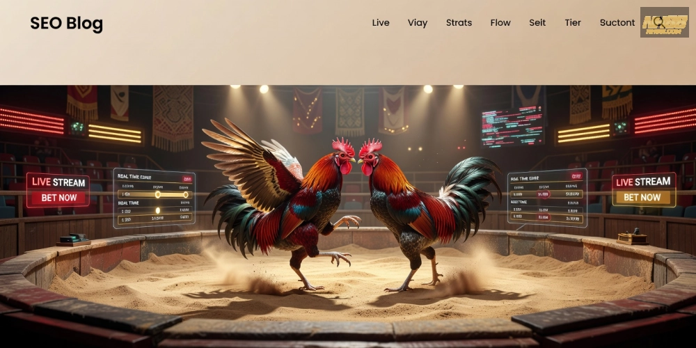 Minh họa khái niệm trực tiếp đá gà casino nh88 với hình ảnh trường gà hiện đại